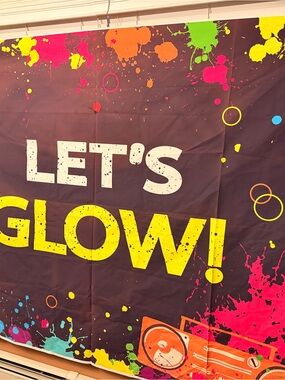 LET'S GLOW! Neon Party Backdrop